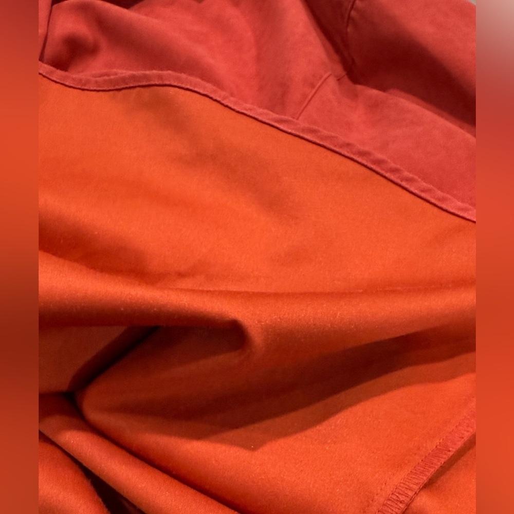 L.L. Bean Faux Suede Button Down Orange Shirt Women's Size XL - Picture 6 of 7